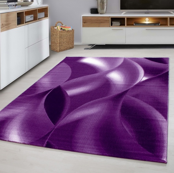 Modern Wave Design Purple Cara Rug